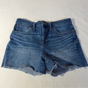 Madewell High-Rise Denim Shorts Raw Hem Medium Wash Sz 30 Bohochic Ameriacana